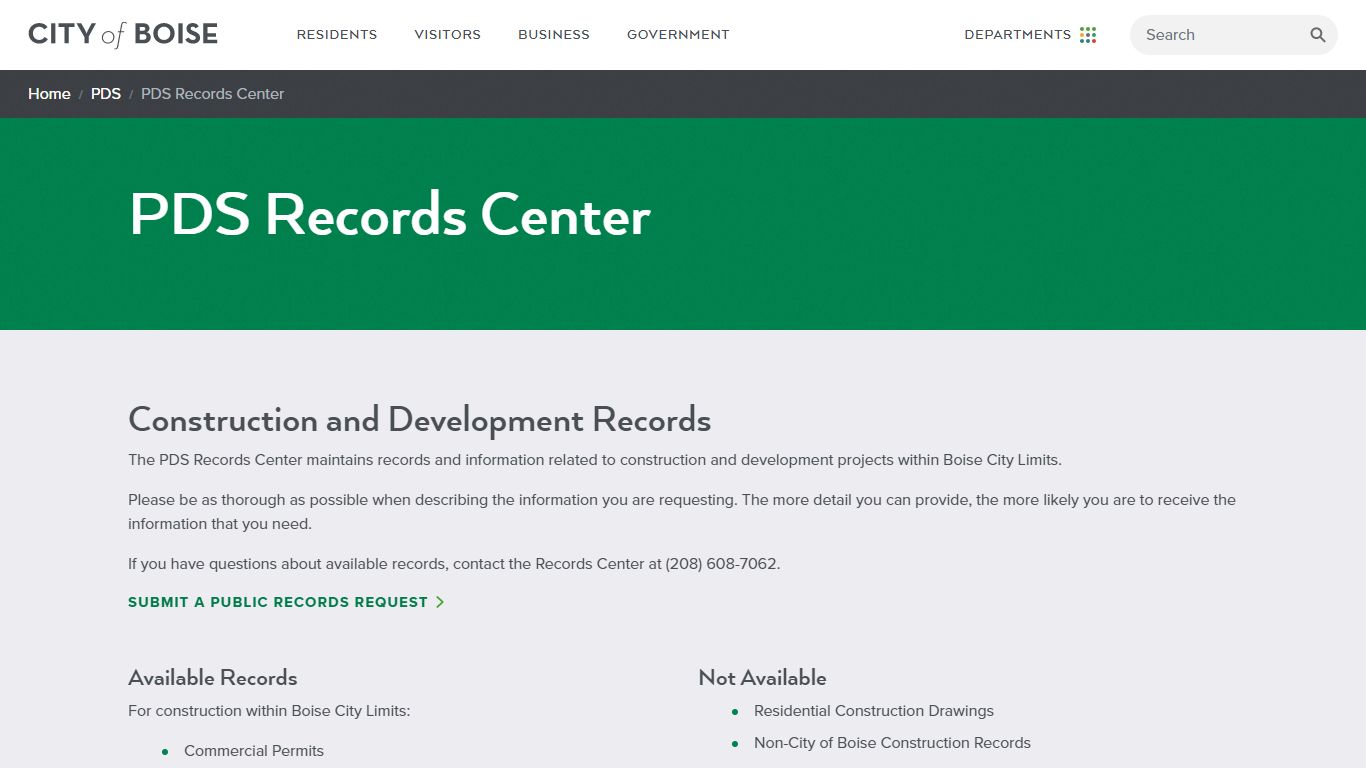 PDS Records Center | City of Boise